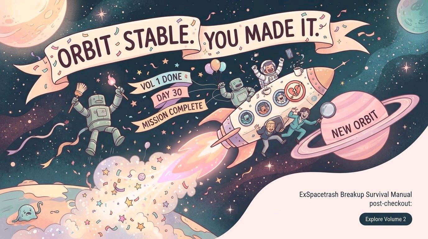 The crew celebrates a stable new orbit after completing the mission